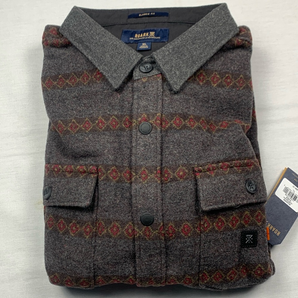 NWT Roark Nordsman Flannel Charcoal Heather LS Men’s Shirt XL